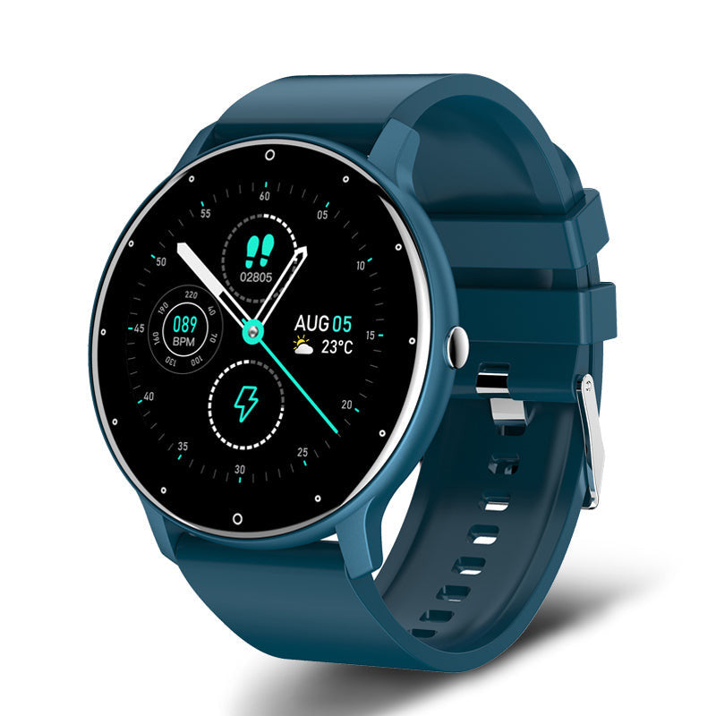 LIGE smartwatch in blue color with touchscreen display fitness tracking features and silicone strap design (Color: Blue)