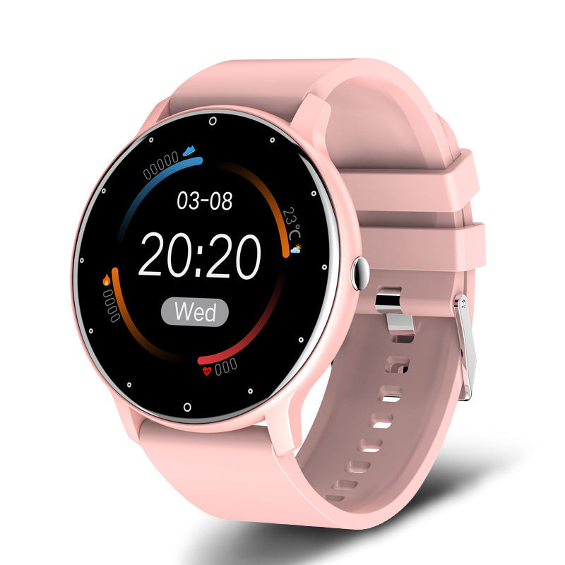 LIGE smartwatch in pink color with touchscreen display fitness tracking features and silicone strap design (Color: Pink)