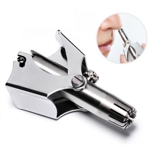 Manual nose hair trimmer with stainless steel blades for painless grooming and travel use product shot