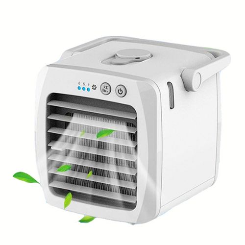 Mini air conditioner with cooling fan humidifier function and portable desktop design product shot