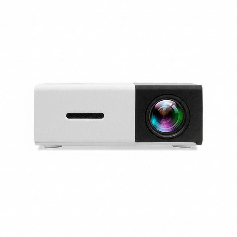 Mini LED projector compact projector in black color for home entertainment and movie viewing (Color: Black)