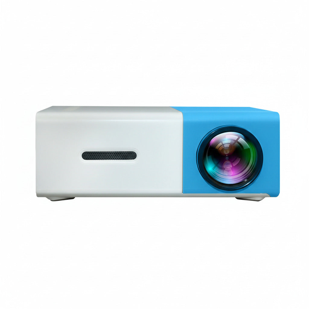 Mini LED projector compact projector in blue color for home entertainment and movie viewing (Color: Blue)
