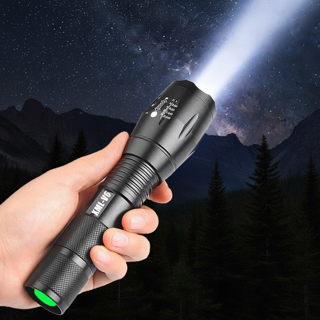 Mini LED zoomable flashlight with adjustable focus for camping, hiking, and everyday carry