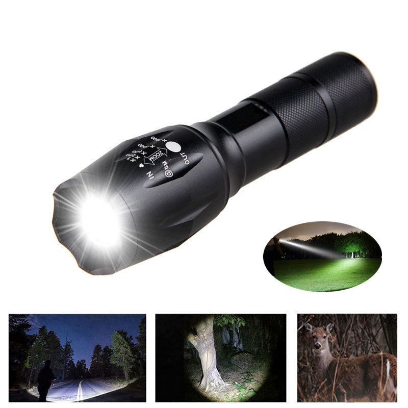 Mini LED zoomable flashlight with white light with adjustable focus for camping, hiking, and everyday carry (Color: White)