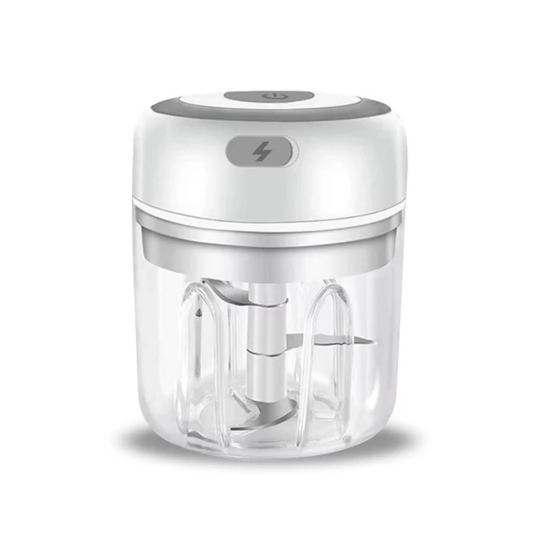 Electric mini portable food chopper in white color for quick chopping of vegetables garlic and ingredients (Color: White)