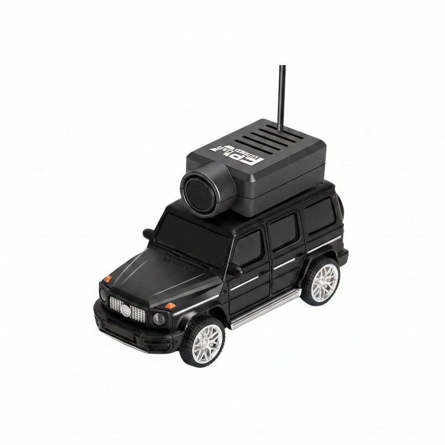 Mini rc car in black color with camera and live smartphone control for immersive indoor and outdoor driving (Color: Black)