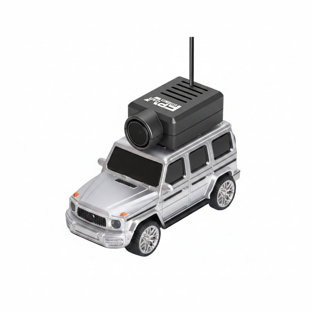 Mini rc car in gray color with camera and live smartphone control for immersive indoor and outdoor driving (Color: Gray)