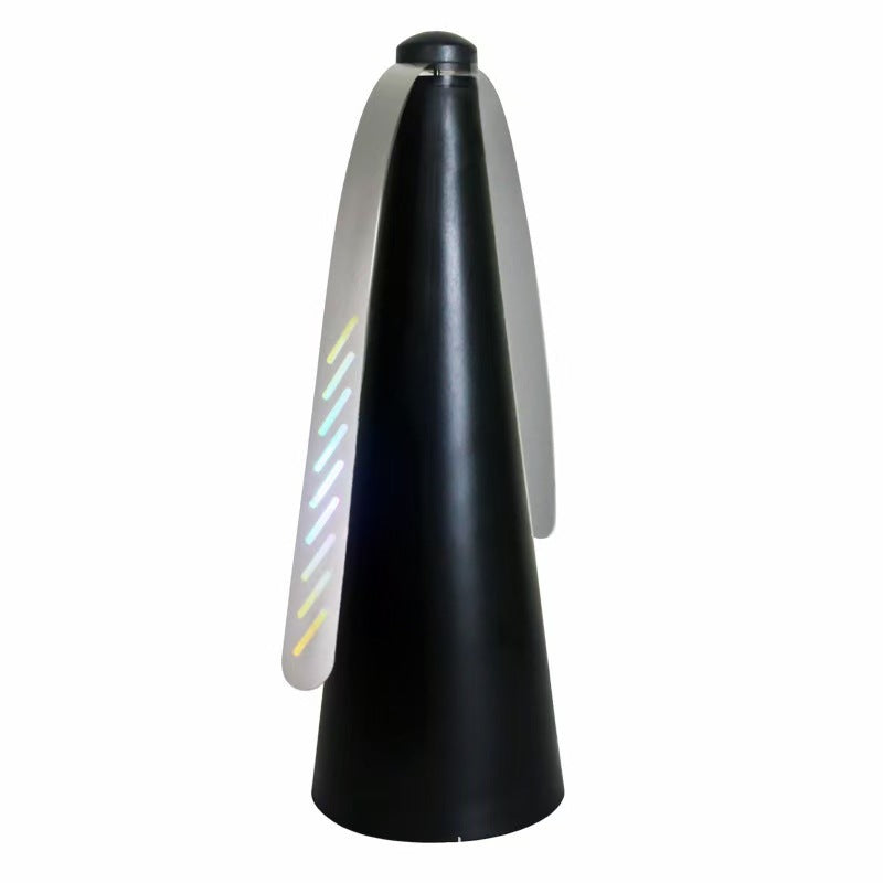 Mosquito repellent fan in black color with rotating blades for outdoor dining and insect deterrence (Color: Black)