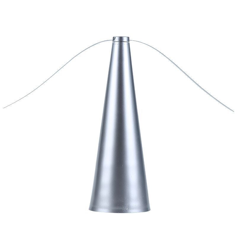Mosquito repellent fan in silver color with rotating blades for outdoor dining and insect deterrence (Color: Silver)