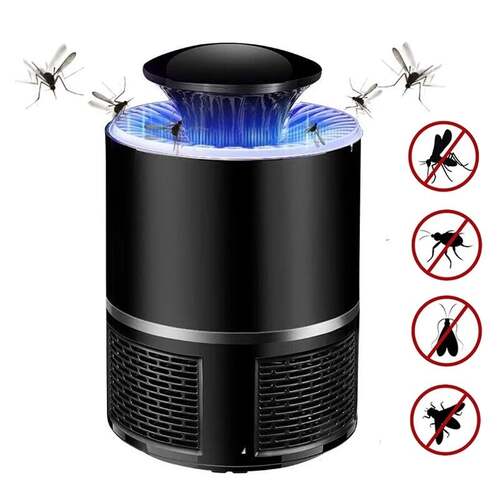 Mosquito trap lamp with uv attraction technology and quiet fan suction for chemical free insect control