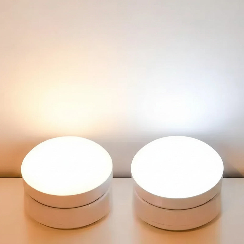 Motion sensor night light with magnetic rechargeable design and adjustable warm and cool lighting modes duo
