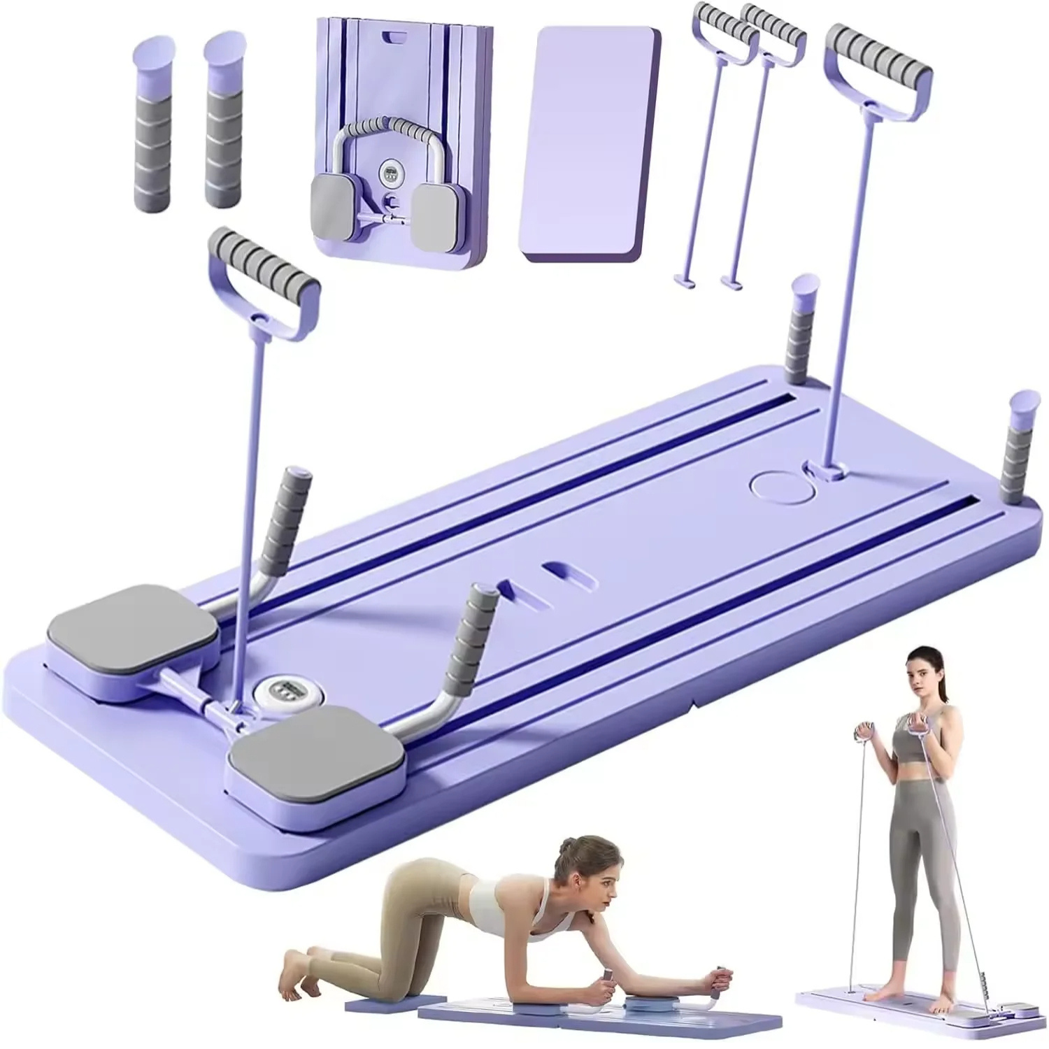 Multifunctional abdominal board for core workouts with resistance bands and home fitness training