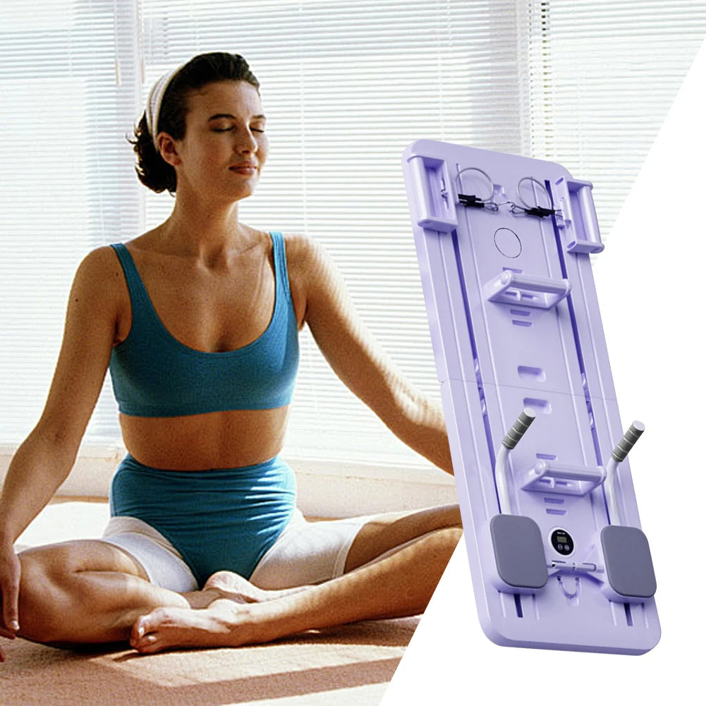 Multifunctional abdominal board for core workouts with resistance bands and home fitness training model shot