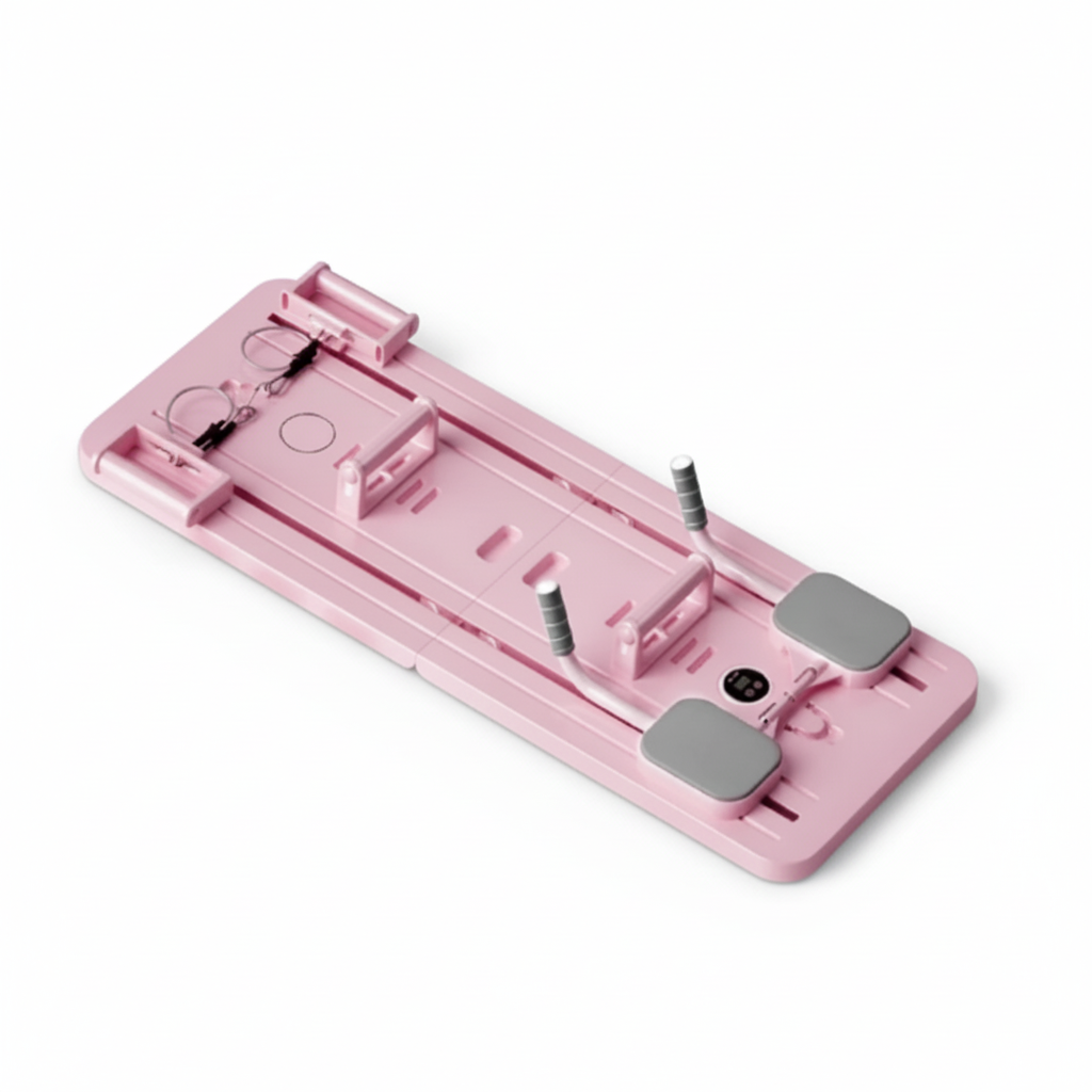 Multifunctional abdominal board in purple color for core workouts with resistance bands and home fitness training (Color: Pink)