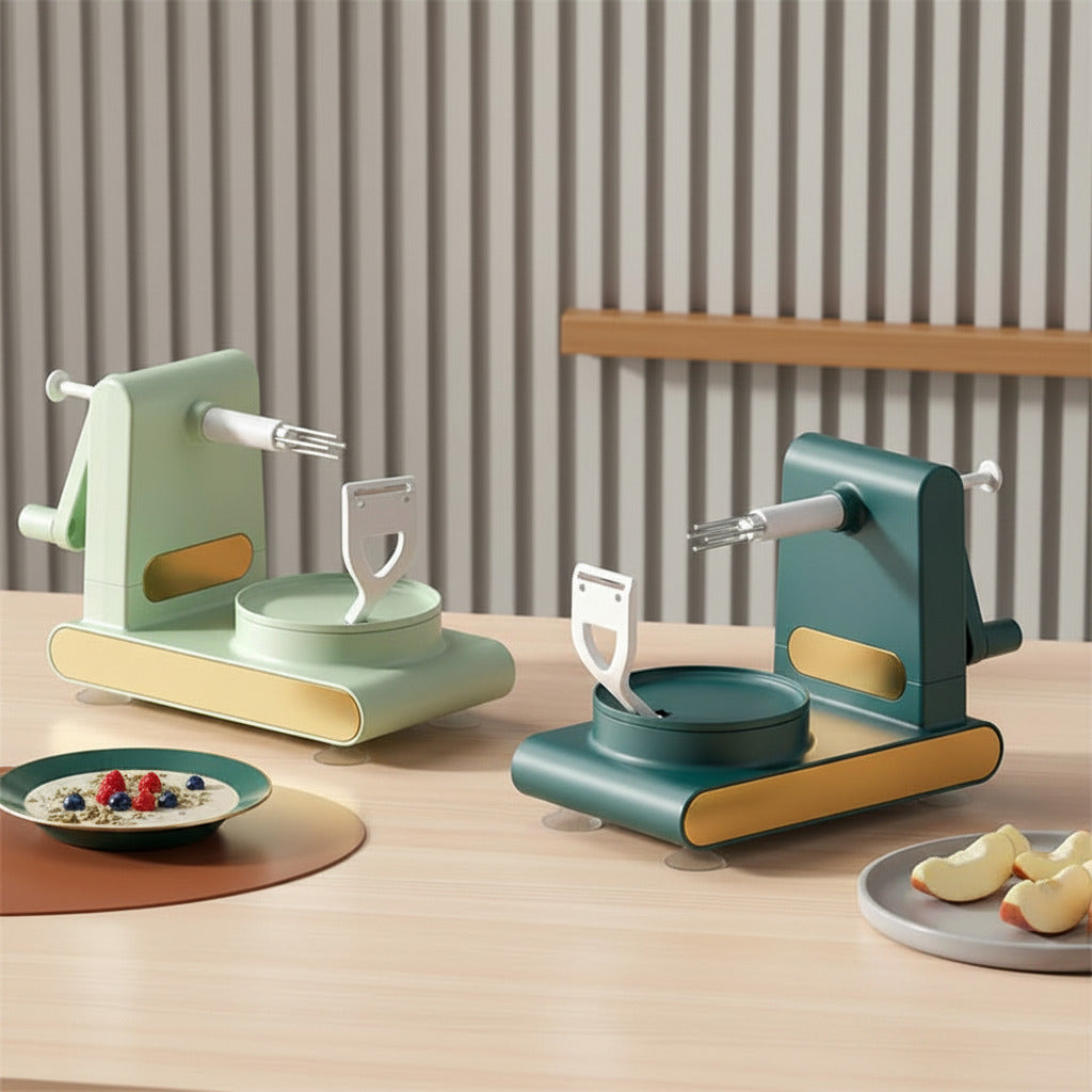 Multifunctional fruit and vegetable peeler with stable suction base and easy manual peeling design duo