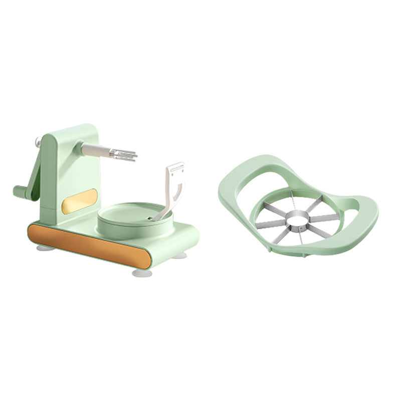 Multifunctional fruit and vegetable peeler in light green color with splitter included with stable suction base and easy manual peeling design (Color: Light Green) (Pack: Peeler & Splitter)