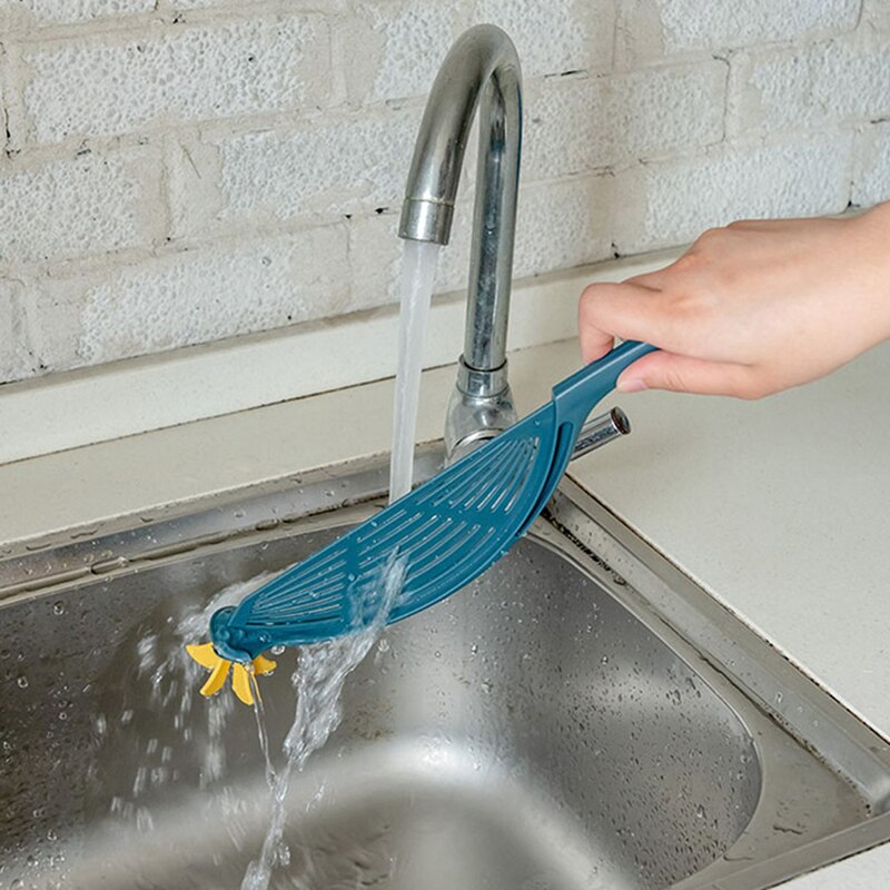 Multifunctional kitchen strainer for draining pasta rice and vegetables compact and easy to use depiction of easy cleaning