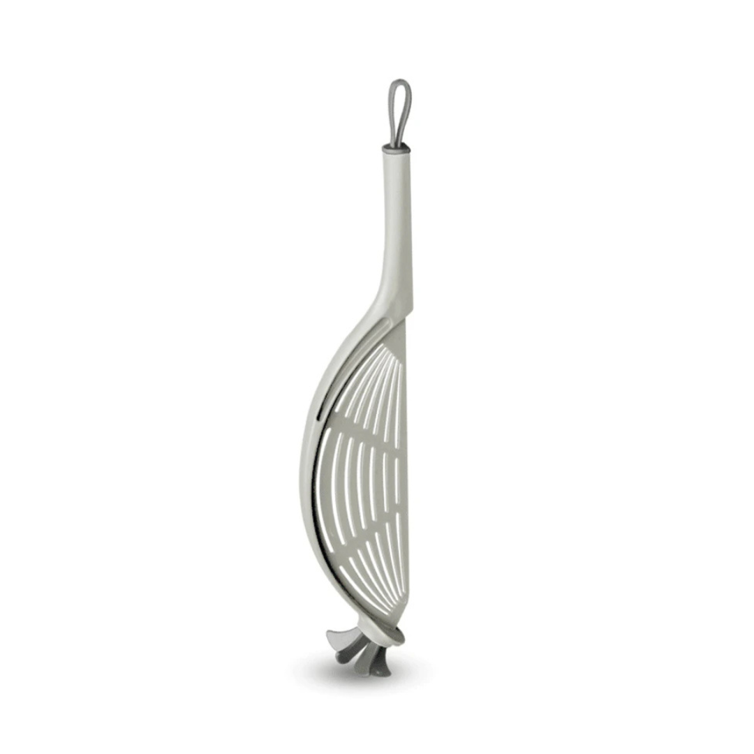 Multifunctional kitchen strainer in gray color for draining pasta rice and vegetables compact and easy to use (Color: Gray)