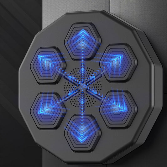Music boxing trainer wall mounted interactive punching target with led lights and speaker