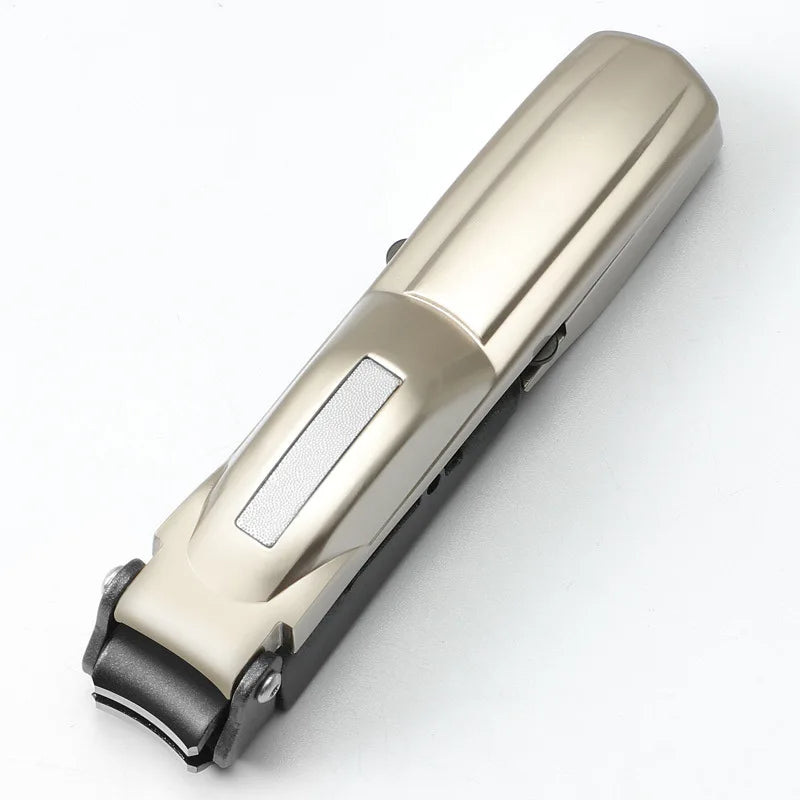 Nail clipper with catcher in gold color built in compartment for clean nail trimming (Color: Gold)