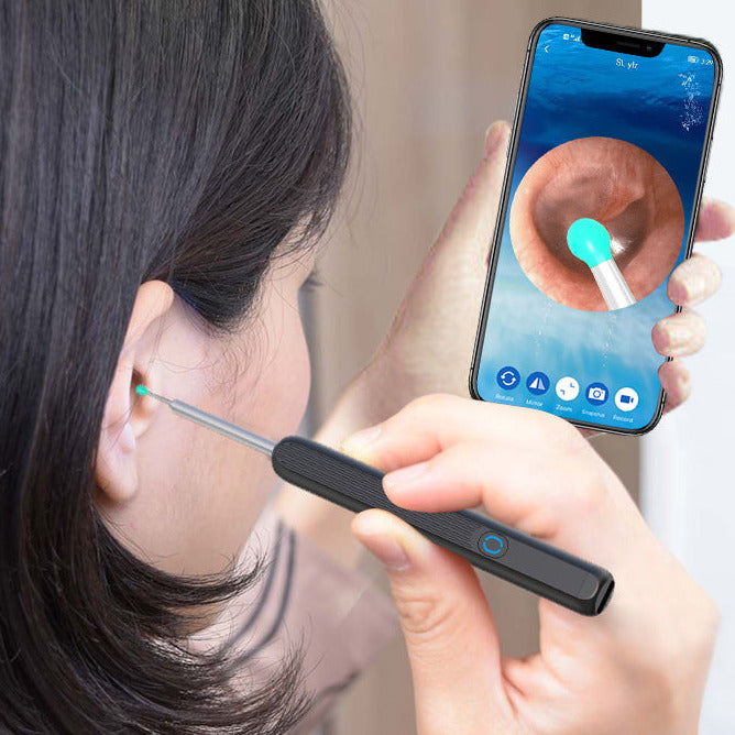 NE3 wireless ear cleaner with hd camera led light and app connectivity for precise ear care model shot