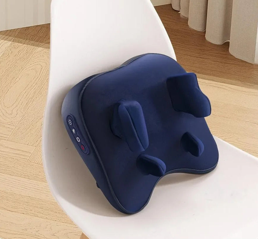 Neck and shoulder massage pillow with heat function and deep kneading massage nodes for relaxation product shot
