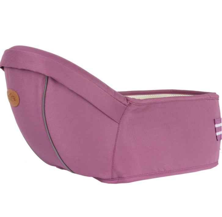 Newborn baby hip seat carrier providing secure waist support and comfortable hands-free carrying for infants in purple color (Color: Purple)