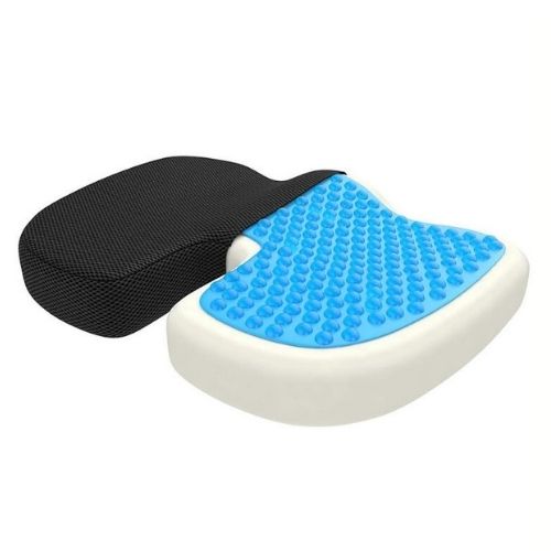 Orthopedic gel seat cushion with memory foam support and cooling comfort for office chairs and car seats