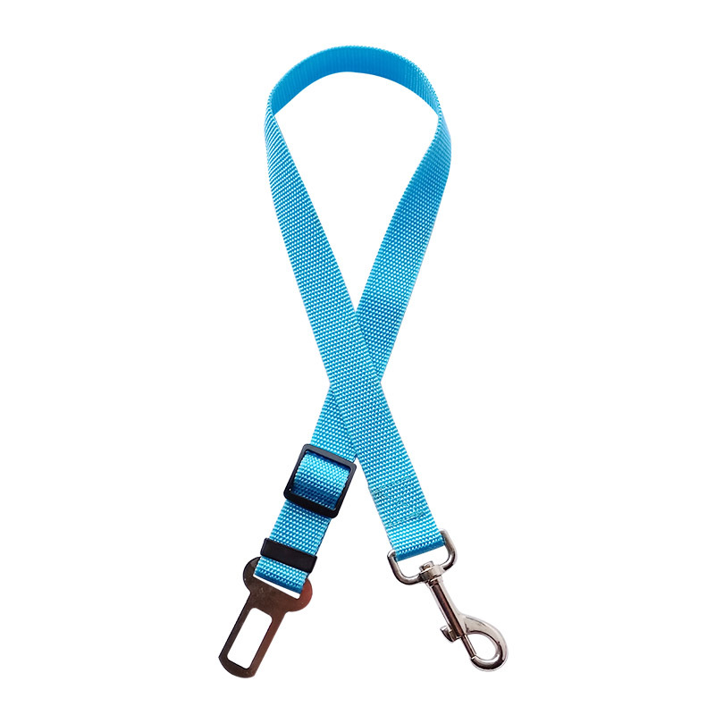 Pet car seat belt in sky blue color adjustable safety strap for dogs to keep pets secure during travel (Color: Sky Blue)
