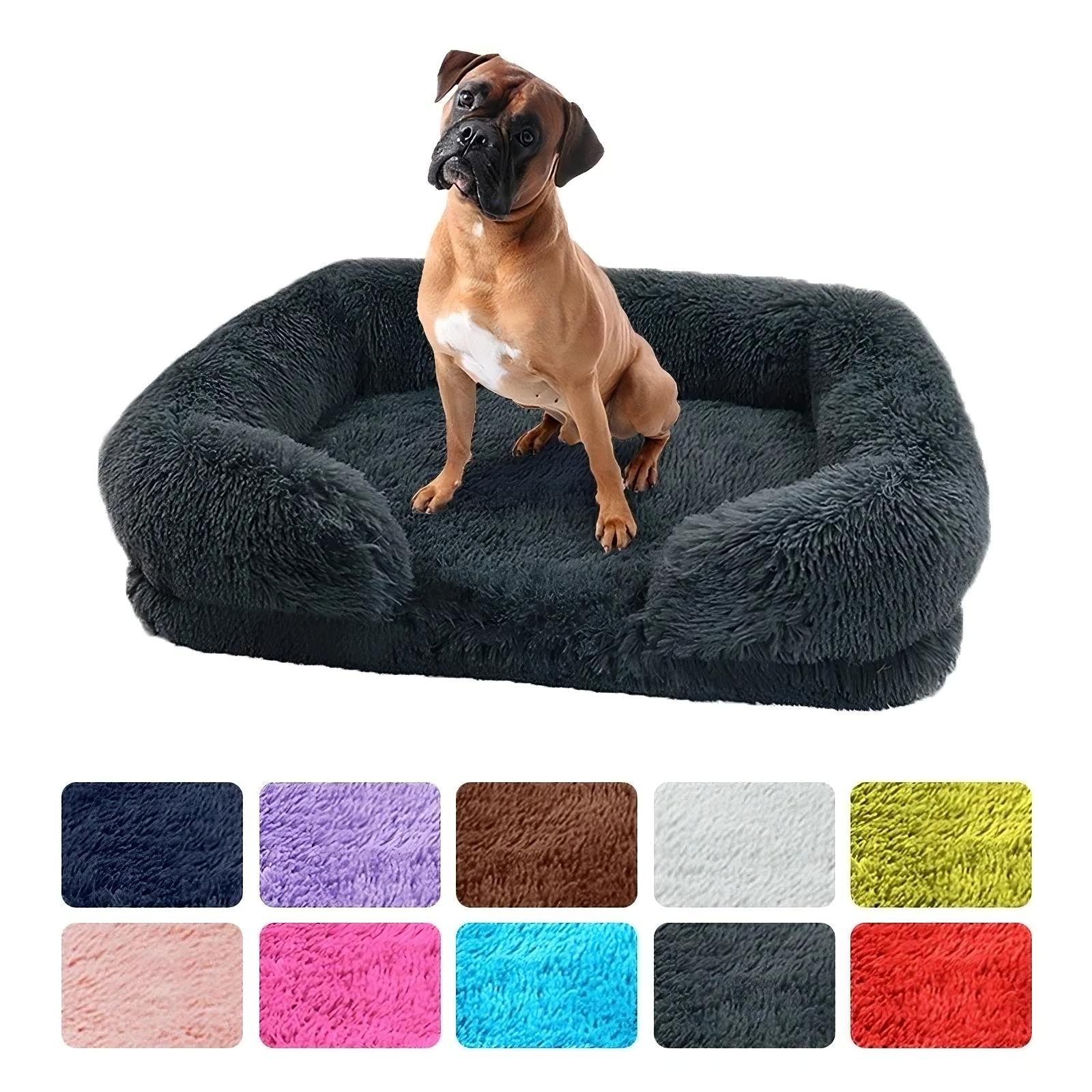 Pet sofa bed with soft cushioning and washable cover for comfortable sleep