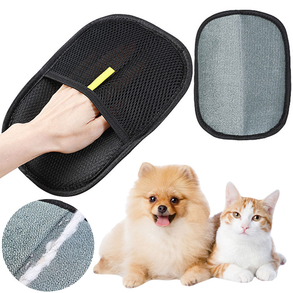 Pet hair removal gloves for grooming shedding and bathing dogs and cats
