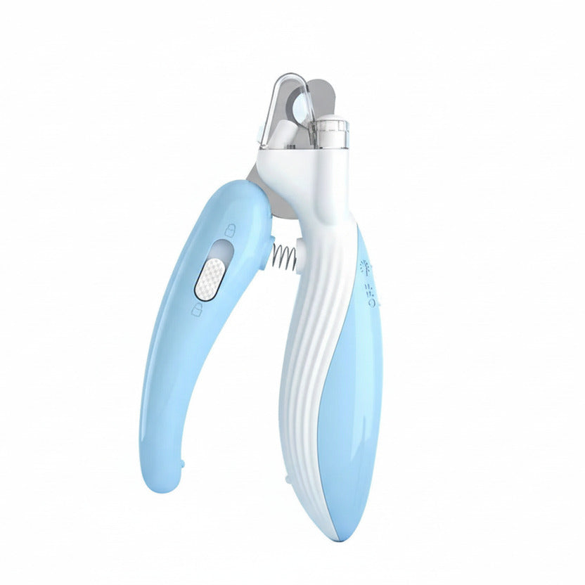 Pet nail clippers in blue color with led light for safe and precise trimming for dogs and cats (Color: Blue)