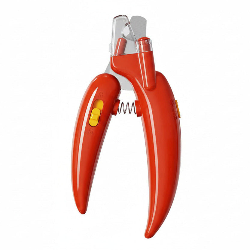 Pet nail clippers in red color with led light for safe and precise trimming for dogs and cats (Color: Red)