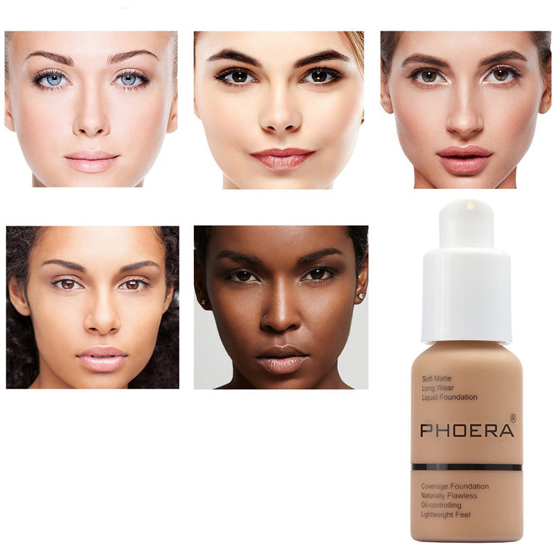 PHOERA matte concealer foundation cream set designed for oil control and smooth natural coverage