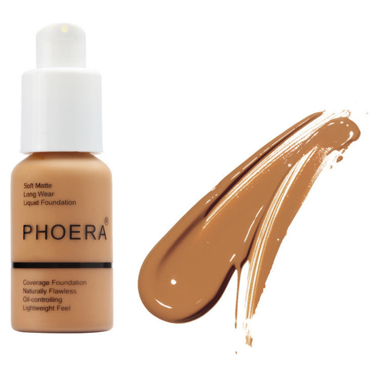 PHOERA matte concealer foundation cream set designed for oil control and smooth natural coverage in medium with slight golden undertones (Shade: 106)