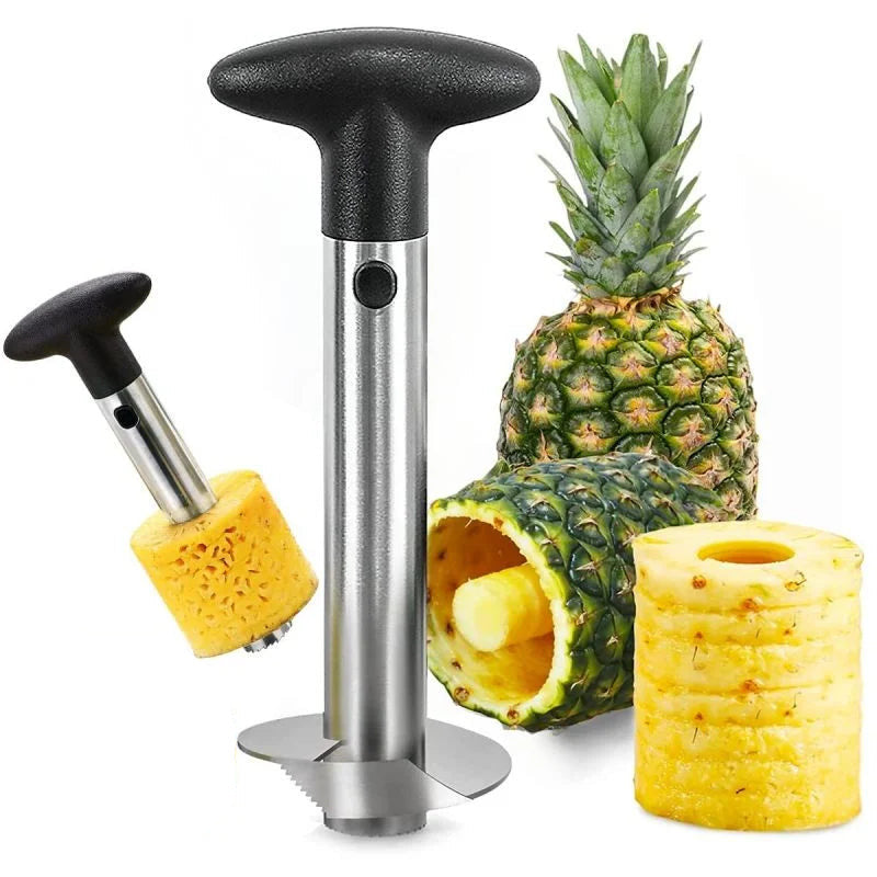Stainless steel pineapple corer and slicer for creating fresh pineapple rings easily