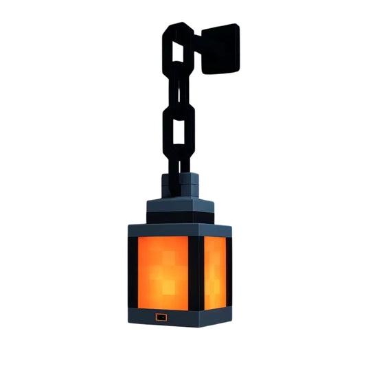 Pixel lantern night light with soft LED glow and rechargeable battery
