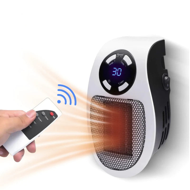 Plug in wall heater compact electric heater with adjustable thermostat for small spaces