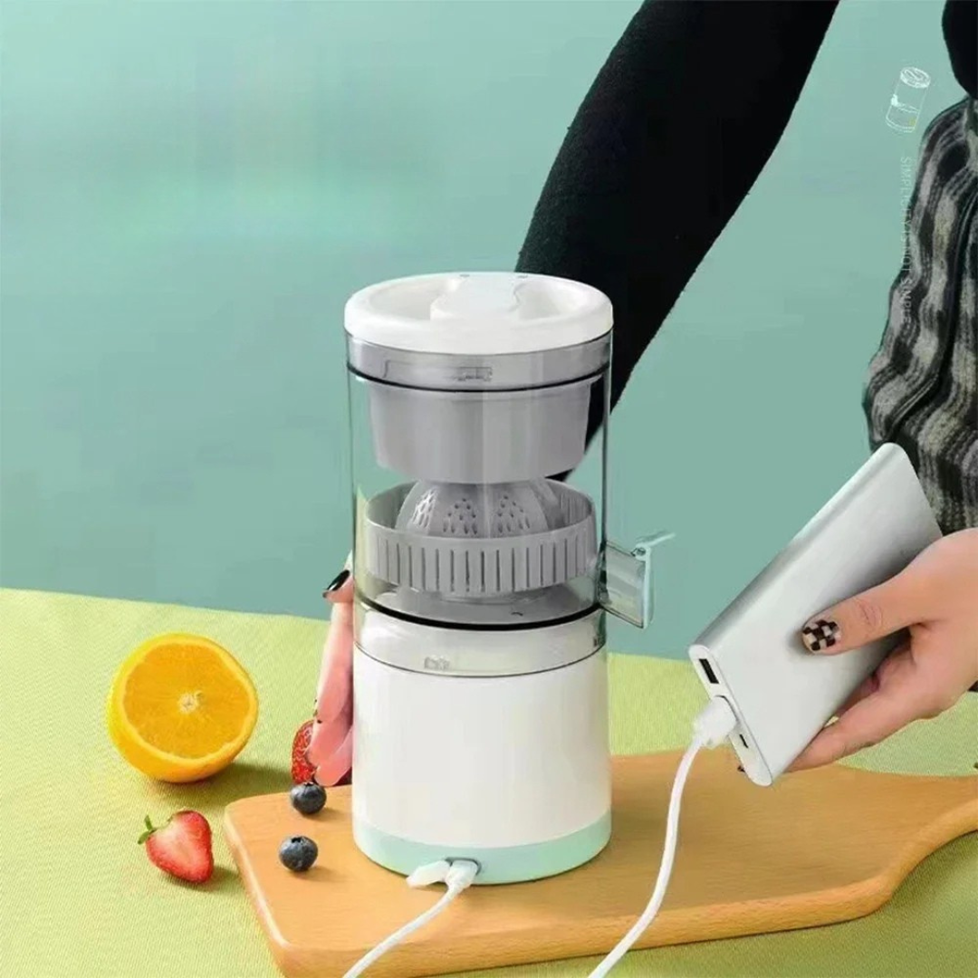 Portable blender and juicer with USB C charging for smoothies shakes and fresh drinks depiction of rechargeable feature