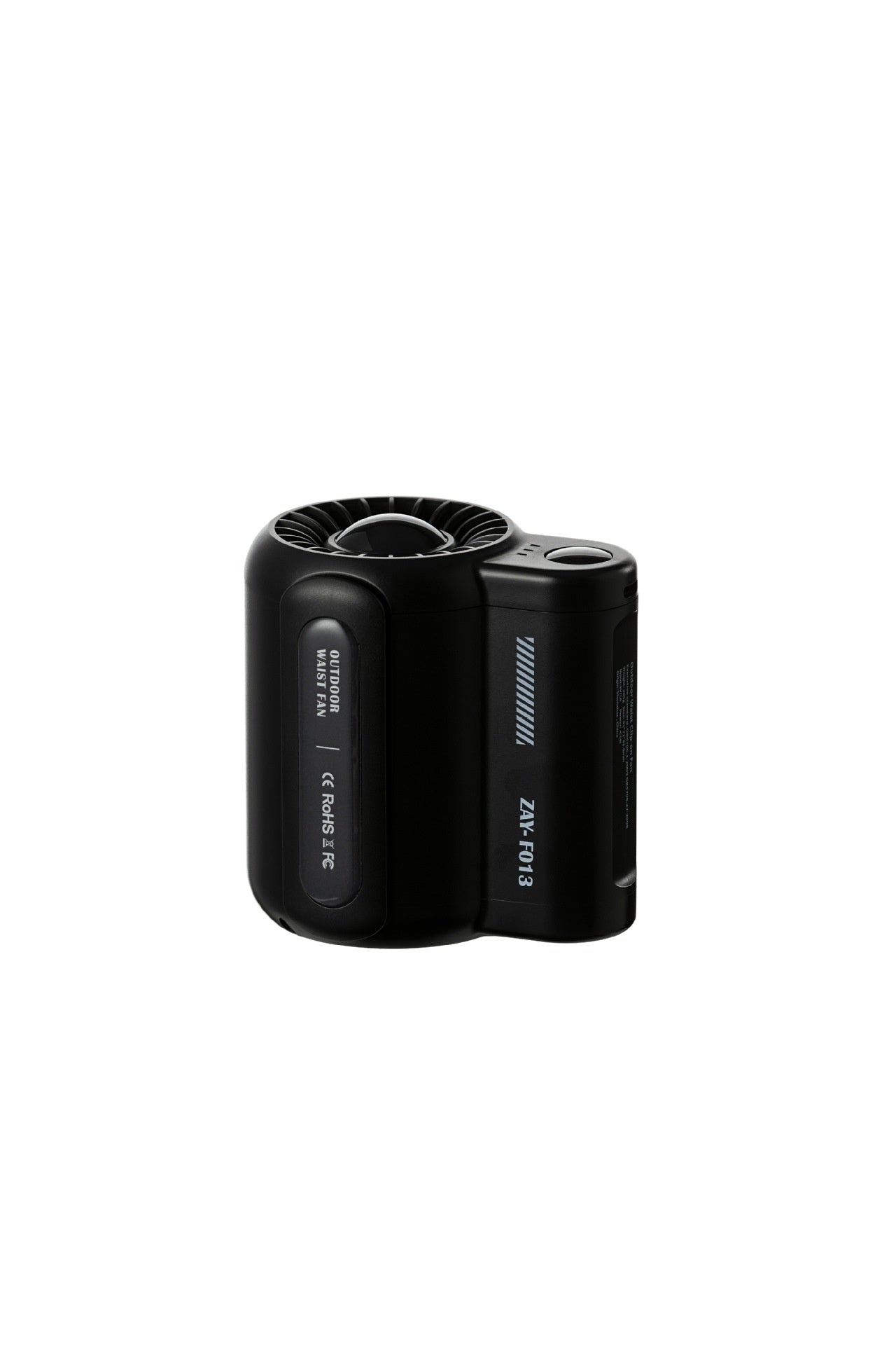 Portable USB cooling fan in black color with clip and wearable design for outdoor work, travel, and sports (Color: Black)