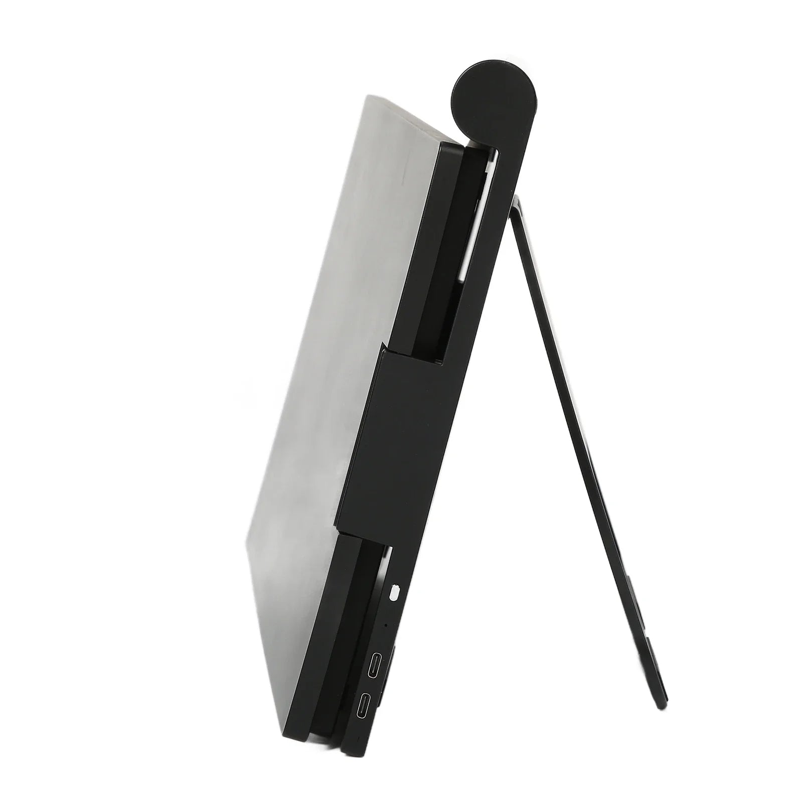 Portable dual screen laptop monitor extender with 14 inch display for multitasking and productivity side angle product shot