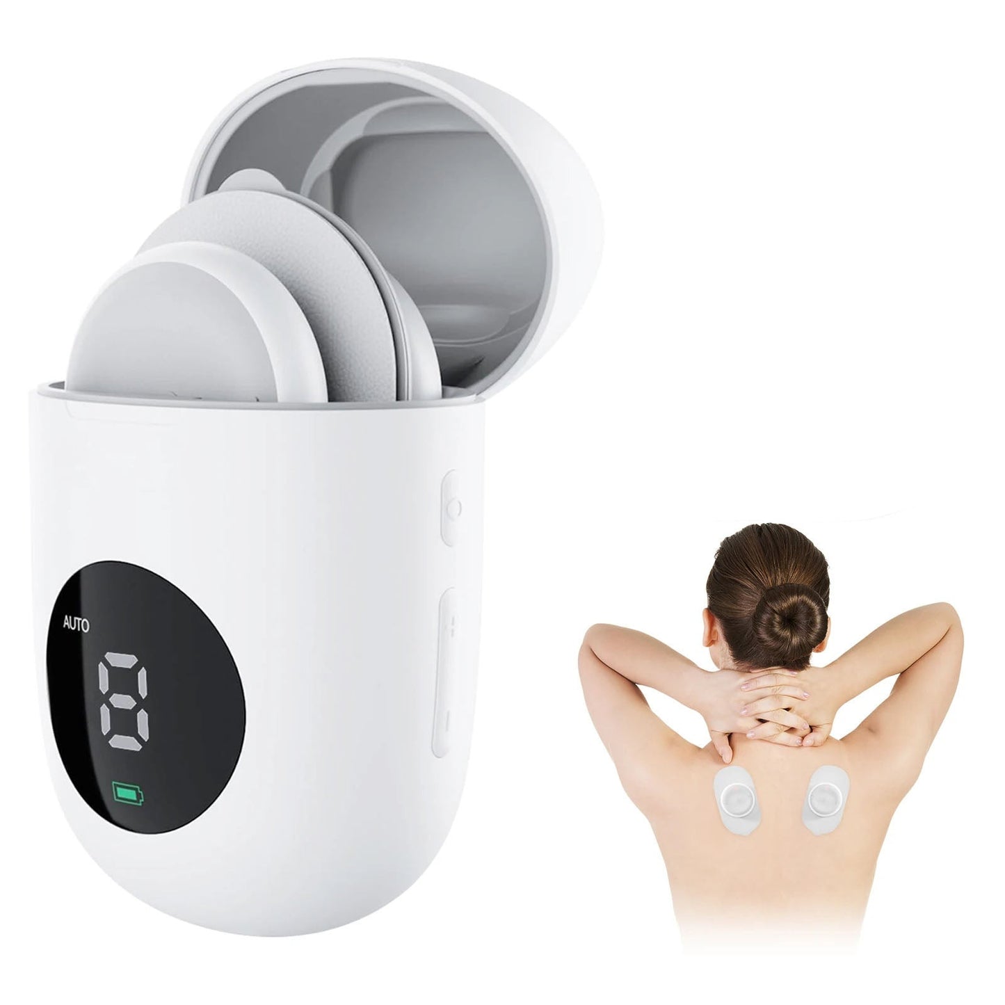 Portable ems massager with wireless muscle stimulation therapy and adjustable intensity levels for recovery support