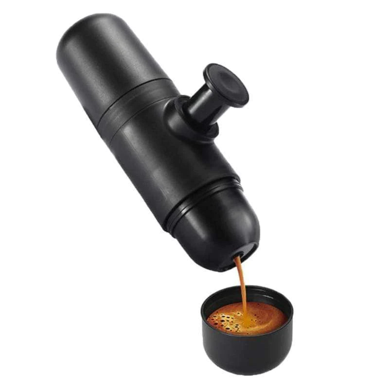 Portable espresso maker compact manual coffee maker for travel camping and office product shot