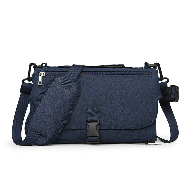 Portable folding baby diaper changing pad designed for travel, providing a clean and comfortable surface for diaper changes on the go in blue color (Color: Blue)