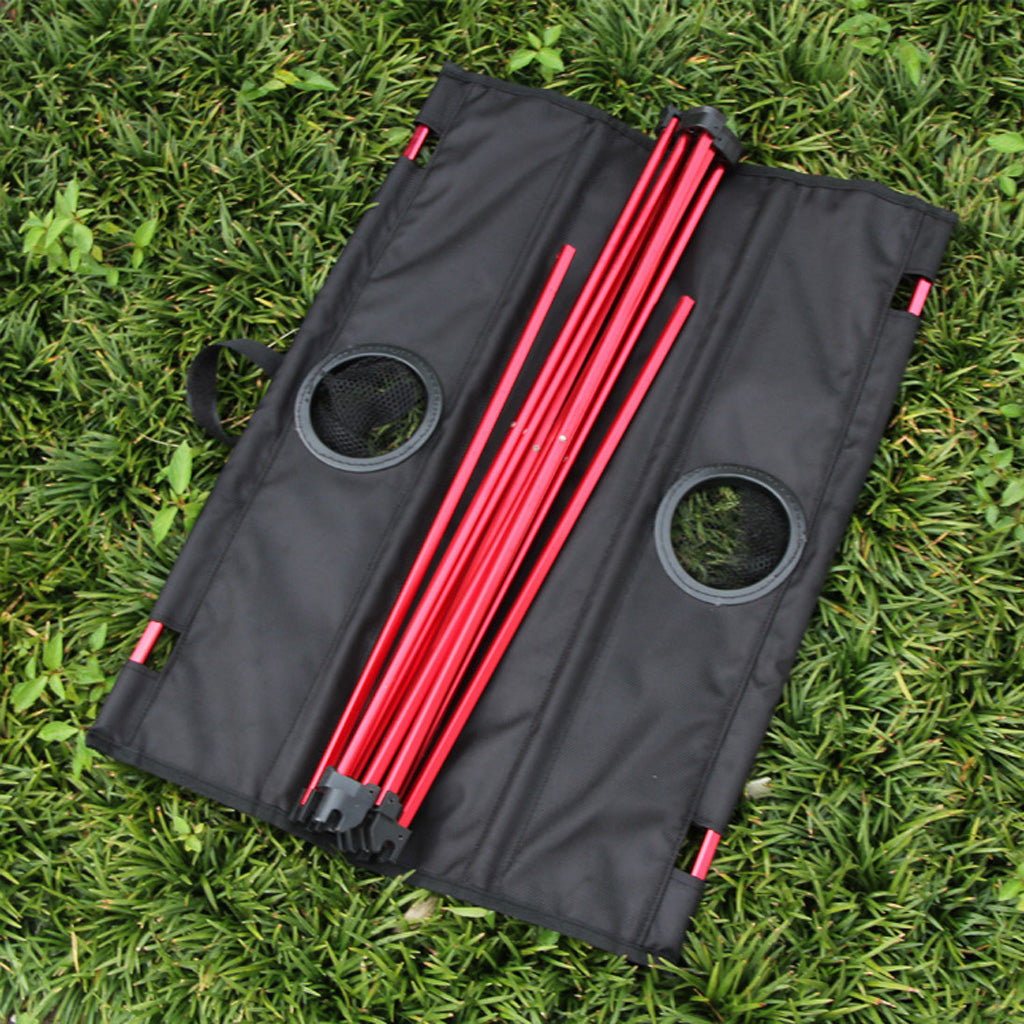 Portable folding camping table lightweight compact outdoor table for hiking picnic and travel product shot in folded state