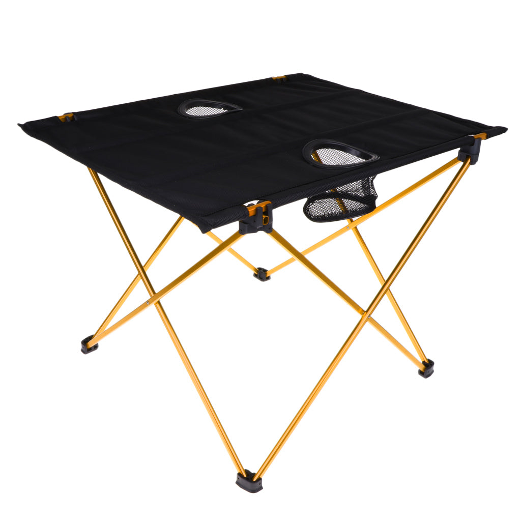 Portable folding camping table in orange color lightweight compact outdoor table for hiking picnic and travel (Color: Orange)