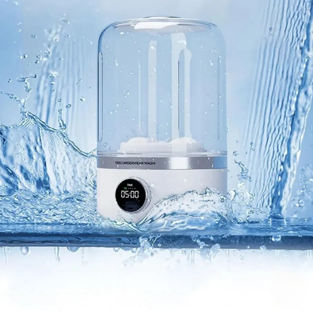 Portable mini washing machine for small clothes like socks underwear and baby items stylish product shot