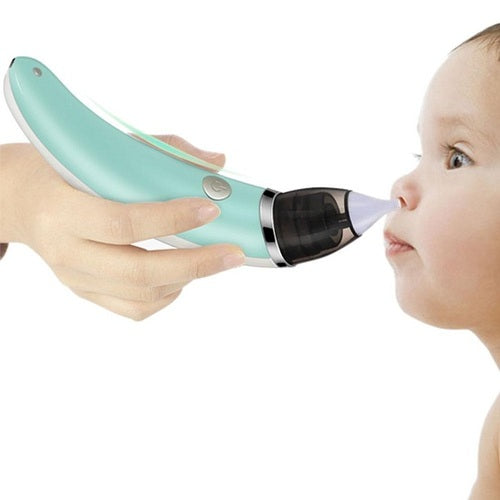 Portable nasal aspirator with adjustable suction levels and rechargeable design for gentle nasal care