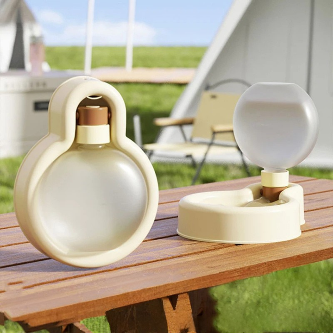 Portable pet water bottle with foldable bowl and leak-proof design for dogs and cats travel hydration product shot