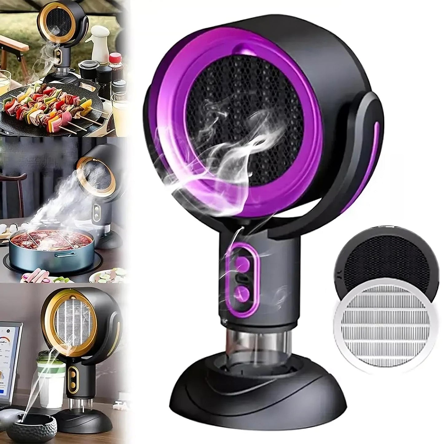 Portable range hood purifier for removing smoke odors and steam during cooking in small spaces